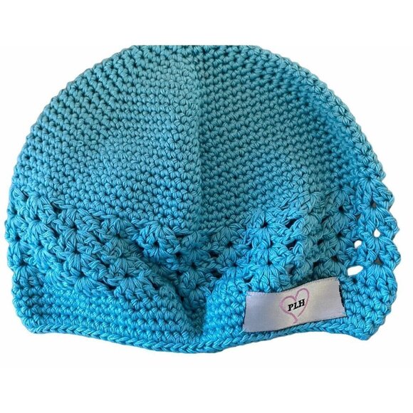 PLC Baby Crochet Hat Turquoise‎ Flower Nordstrom - Picture 3 of 4